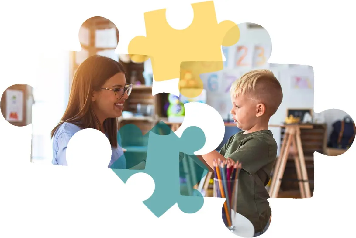 therapist with autistic student